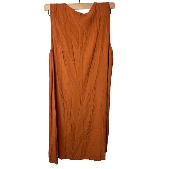 Madewell Heather Button Front Tank Dress Burnt Orange Size Large Shift Dress - Picture 2 of 6